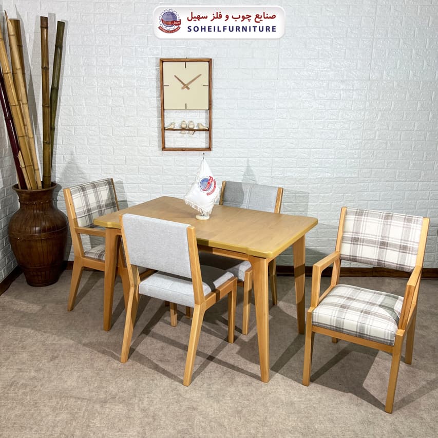 ست ناهارخوری چوبی ۴نفره و ۶نفره السا و صندلی السا سهیل — تصویر ۶