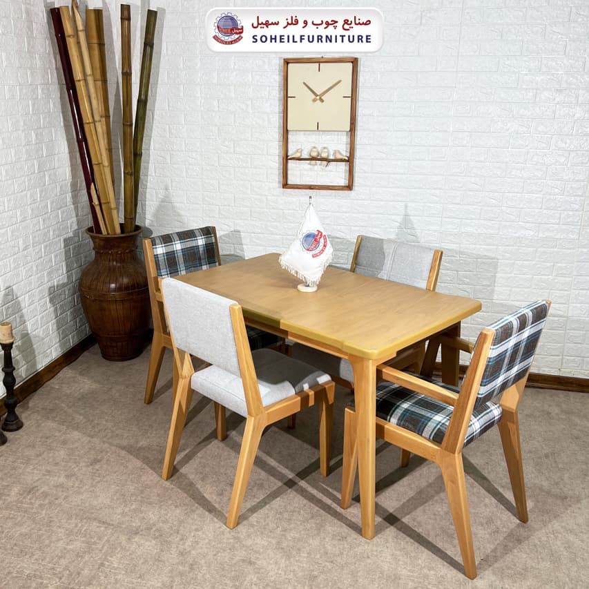 ست ناهارخوری چوبی ۴نفره و ۶نفره السا و صندلی السا سهیل — تصویر ۷