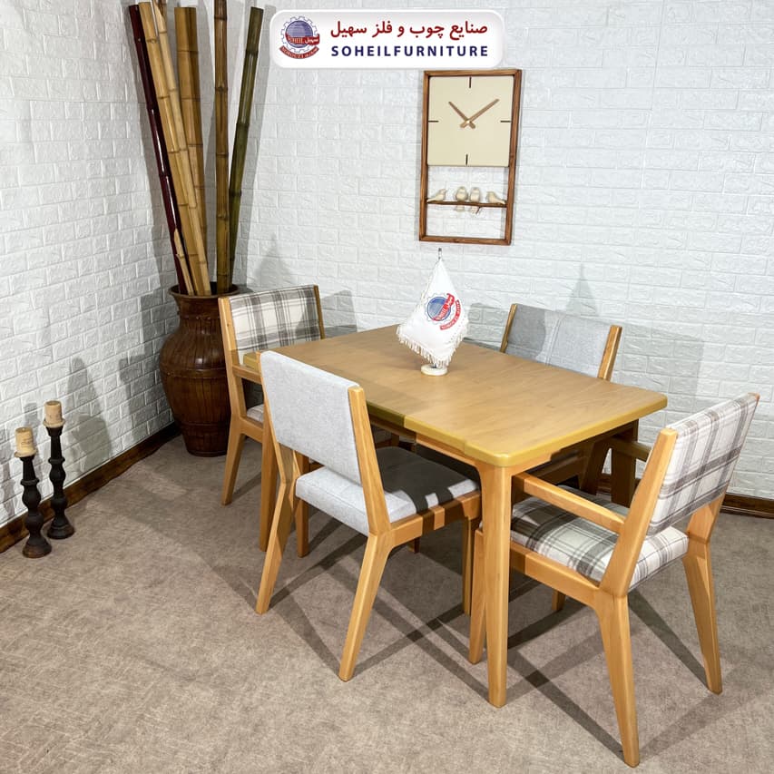 ست ناهارخوری چوبی ۴نفره و ۶نفره السا و صندلی السا سهیل — تصویر ۳