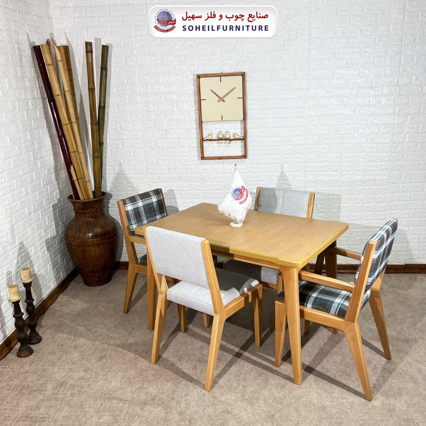 ست ناهارخوری چوبی ۴نفره و ۶نفره السا و صندلی السا سهیل — تصویر ۸