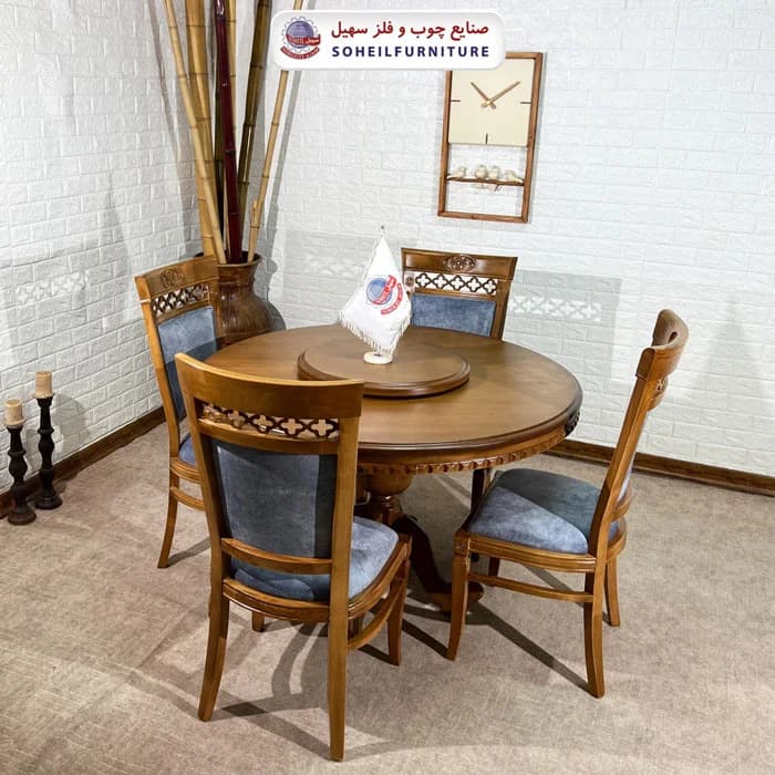 ست ناهارخوری چوبی ۴نفره و ۶نفره عروس و صندلی آرش سهیل — تصویر ۸