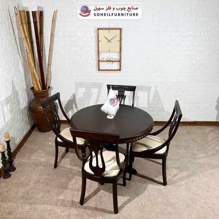 ست ناهارخوری چوبی ۴نفره و ۶نفره عروس و صندلی لاله سهیل — تصویر ۲
