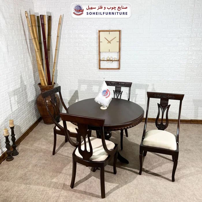 ست ناهارخوری چوبی ۴نفره و ۶نفره عروس و صندلی لاله سهیل