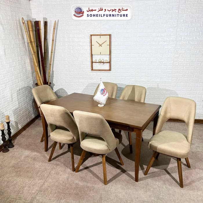 ست ناهارخوری چوبی ۴نفره و ۶نفره فیفل و صندلی تیانا سهیل
