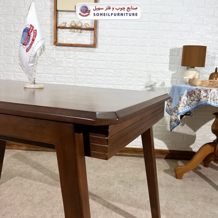 ست ناهارخوری چوبی ۴نفره و ۶نفره کسری و صندلی کلاسیک سهیل — تصویر ۴