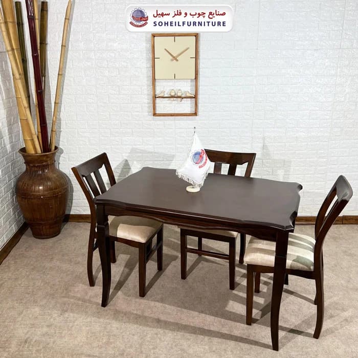 ست ناهارخوری چوبی ۴نفره و ۶نفره ویکتوریا و صندلی سلویا سهیل — تصویر ۶