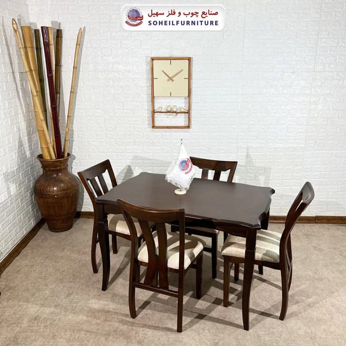 ست ناهارخوری چوبی ۴نفره و ۶نفره ویکتوریا و صندلی سلویا سهیل