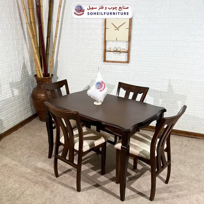 ست ناهارخوری چوبی ۴نفره و ۶نفره ویکتوریا و صندلی سلویا سهیل — تصویر ۲
