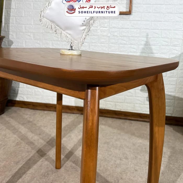 ست ناهارخوری چوبی 2نفره بیضی و صندلی ناخنی سهیل — تصویر ۶
