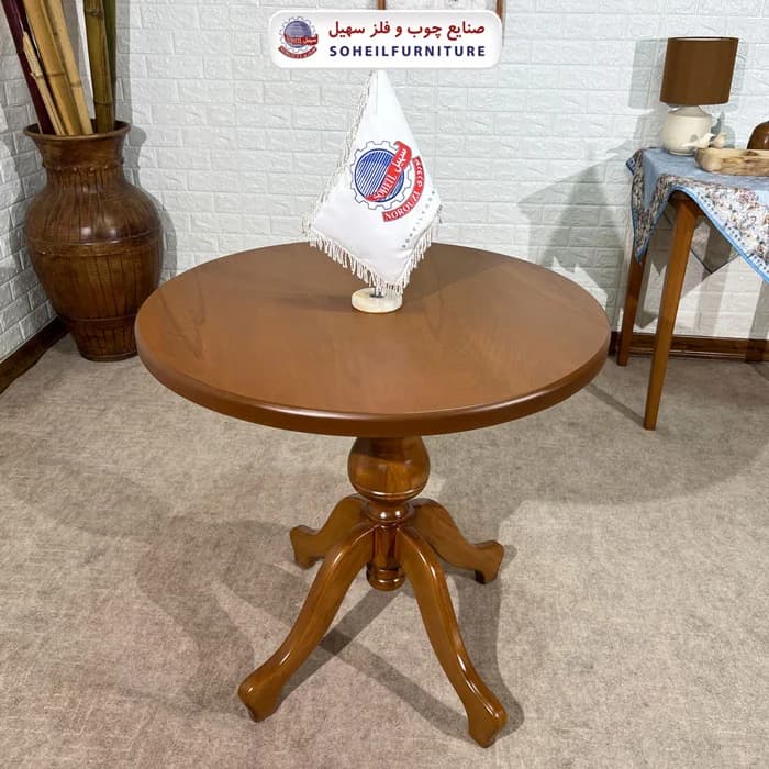 ست ناهارخوری چوبی 2نفره گرد و صندلی ناخنی سهیل — تصویر ۷