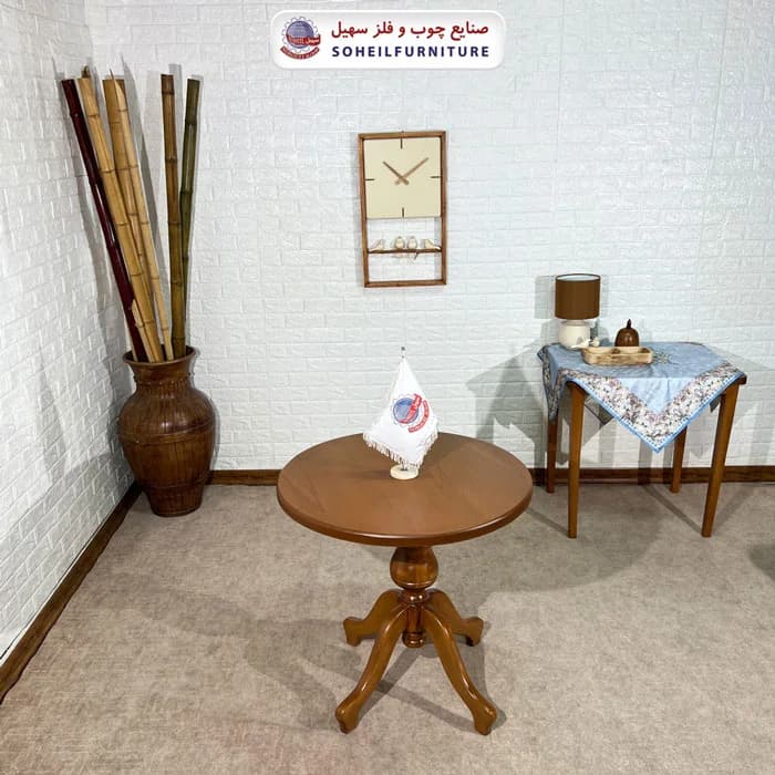 ست ناهارخوری چوبی 2نفره گرد و صندلی ناخنی سهیل — تصویر ۸