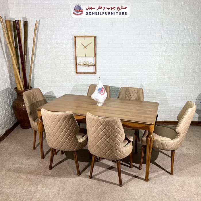 میز ناهارخوری چوبی 4نفره و 6نفره سارینا (چوب سوپر راش گرجستان) — تصویر ۵