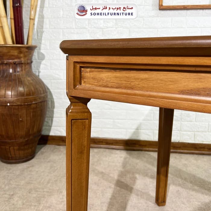 میز ناهارخوری چوبی 4نفره و 6نفره قابدار (چوب سوپر راش گرجستان) — تصویر ۵