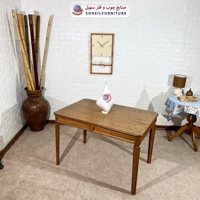 میز ناهارخوری چوبی 4نفره و 6نفره قابدار (چوب سوپر راش گرجستان)