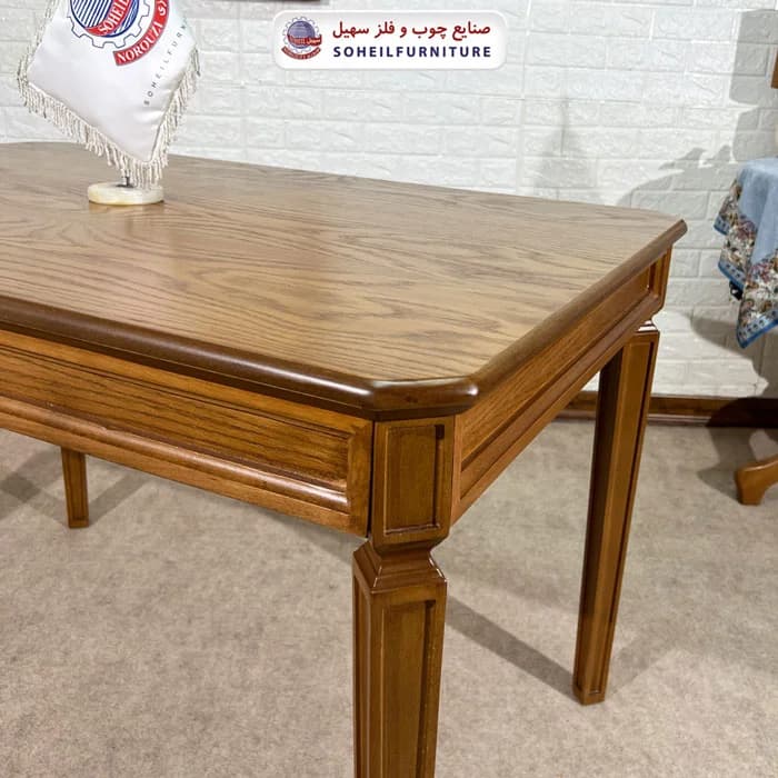 میز ناهارخوری چوبی 4نفره و 6نفره قابدار (چوب سوپر راش گرجستان) — تصویر ۳