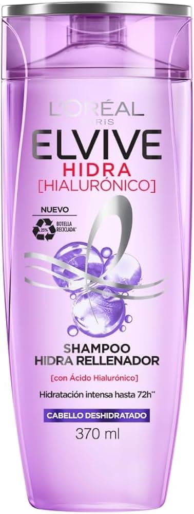 شامپو آبرسان لورال مدل هیالورونیک L’Oréal Paris Shampoo Hidra Hialurónico Elvive 370 ml — تصویر ۳