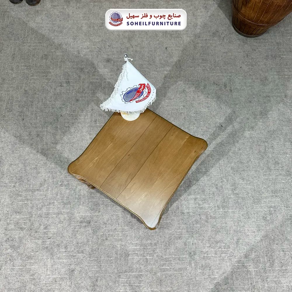 میز عسلی (بغل مبل) چوبی مدل الیکا سهیل (روکش طبیعی چوب) — تصویر ۳