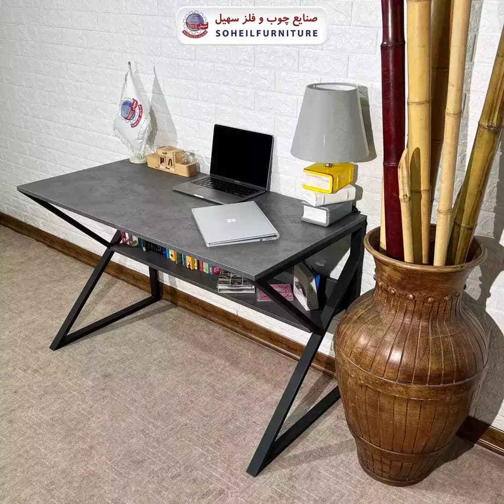 میز تحریر(میز کامپیوتر) MDF و فلز سهیل مدل k — تصویر ۴
