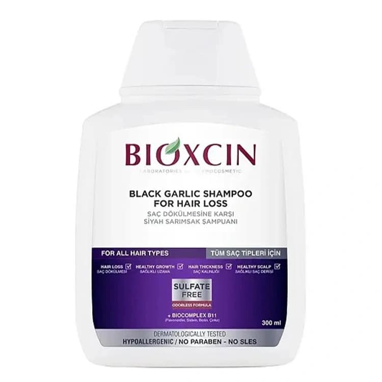 شامپو Bioxcin مدل Black Garlic حجم 300 میلی لیتر