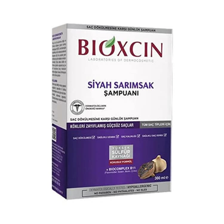 شامپو Bioxcin مدل Black Garlic حجم 300 میلی لیتر — تصویر ۳