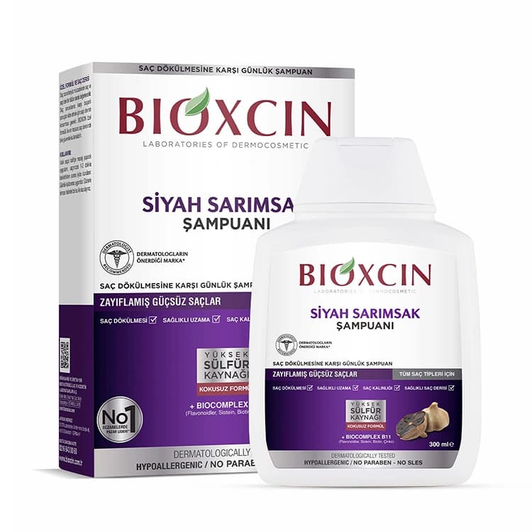 شامپو Bioxcin مدل Black Garlic حجم 300 میلی لیتر — تصویر ۲