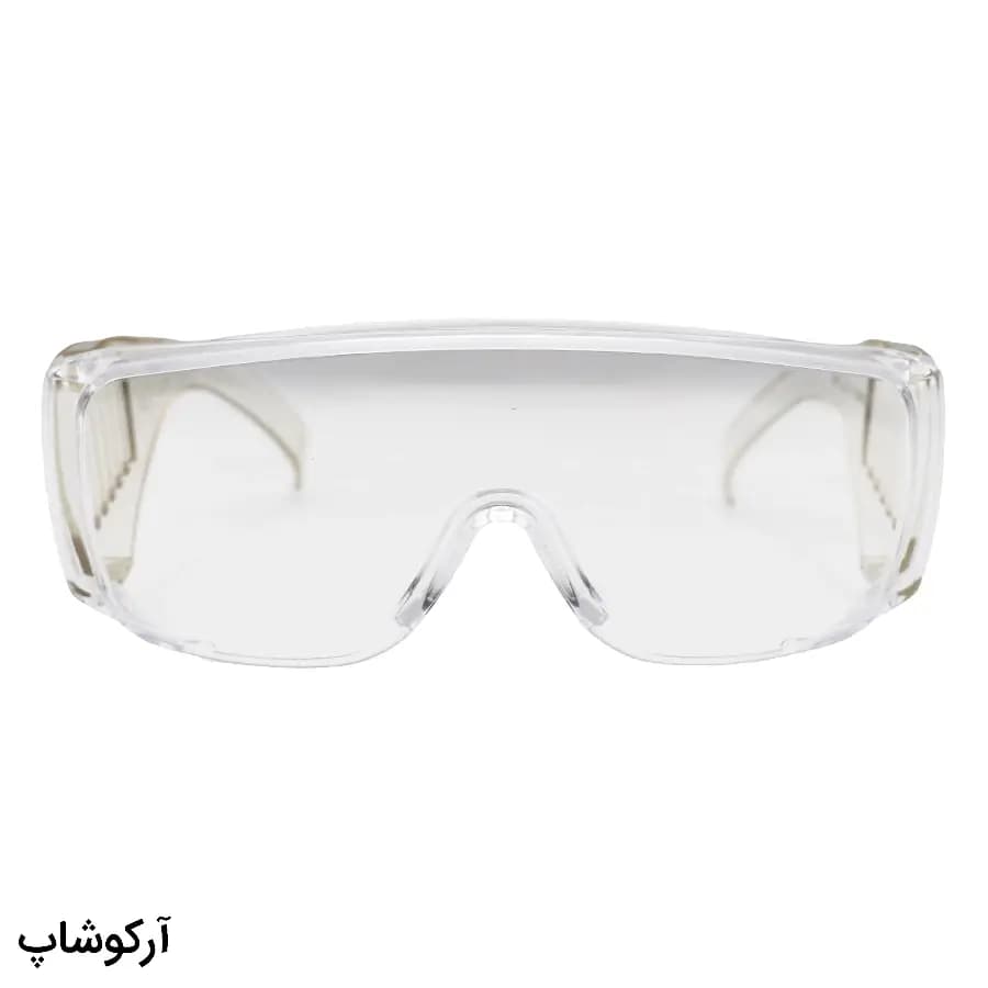 عینک کار و ایمنی با فریم و دسته بی‌رنگ و شفاف و لنز بی‌رنگ و شفاف مدل 309 — تصویر ۳