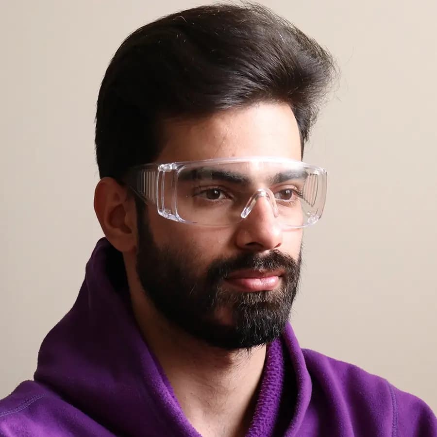 عینک کار و ایمنی با فریم و دسته بی‌رنگ و شفاف و لنز بی‌رنگ و شفاف مدل 309 — تصویر ۲