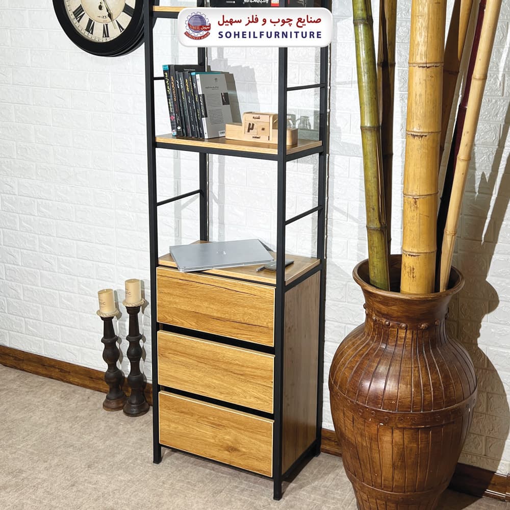 استند کتابخانه MDF و فلز سهیل مدل 406 — تصویر ۴