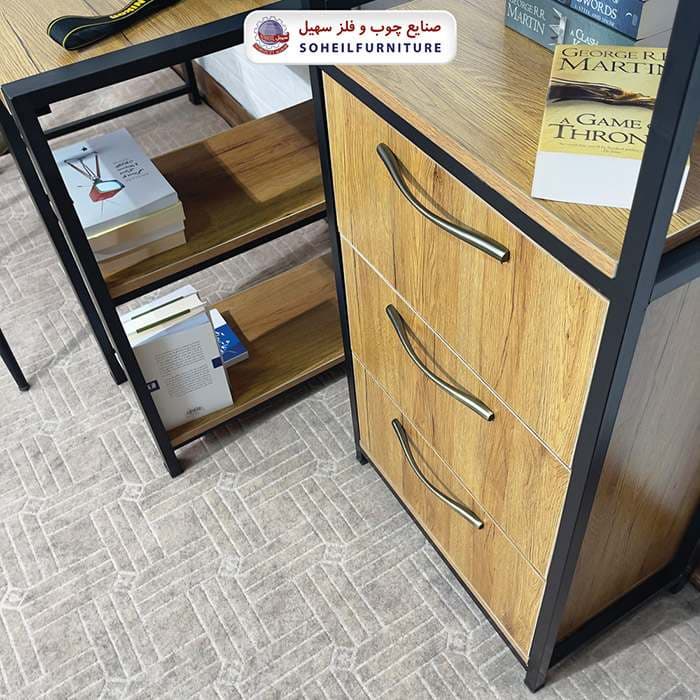 استند کتابخانه MDF و فلز سهیل مدل 406 — تصویر ۶