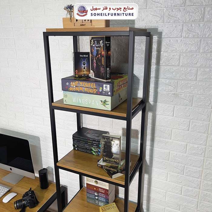 استند کتابخانه MDF و فلز سهیل مدل 406 — تصویر ۵