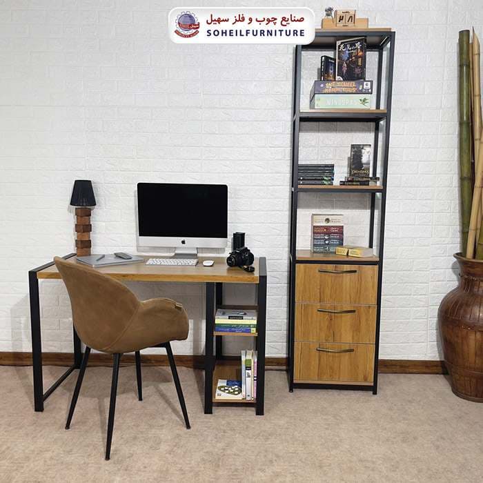 استند کتابخانه MDF و فلز سهیل مدل 406 — تصویر ۸