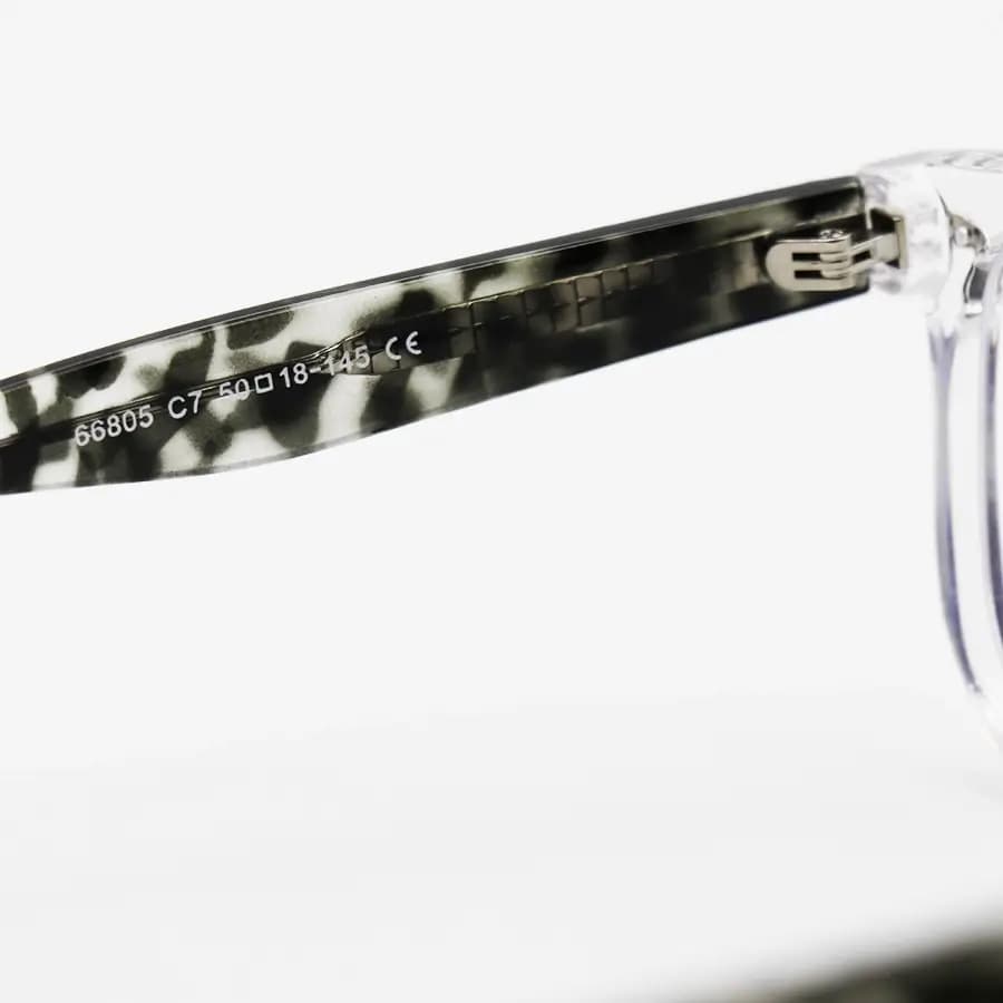 عینک بلوکنترل با فریم شکل ویفرر، رنگ شفاف، دسته سیمدار و مشکی برند Ray-Ban و لنز بلوکنترل کرهای برند SKY مدل 66805 — تصویر ۸