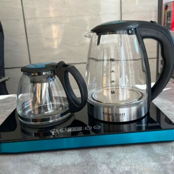 چای ساز سیلور گرست مدل SG-40 لمسی پیرکسی ظرفیت 2 لیتر ، بدنه شیشه‌ای کتری و قوری + (گارانتی طلایی)