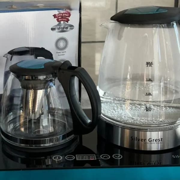 چای ساز سیلور گرست مدل SG-40 لمسی پیرکسی ظرفیت 2 لیتر ، بدنه شیشه‌ای کتری و قوری + (گارانتی طلایی) — تصویر ۳
