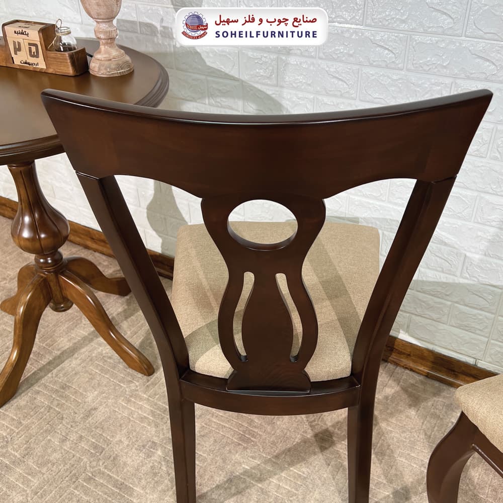 صندلی ناهارخوری چوبی مدرن مدل آناهل بی دسته سهیل — تصویر ۸