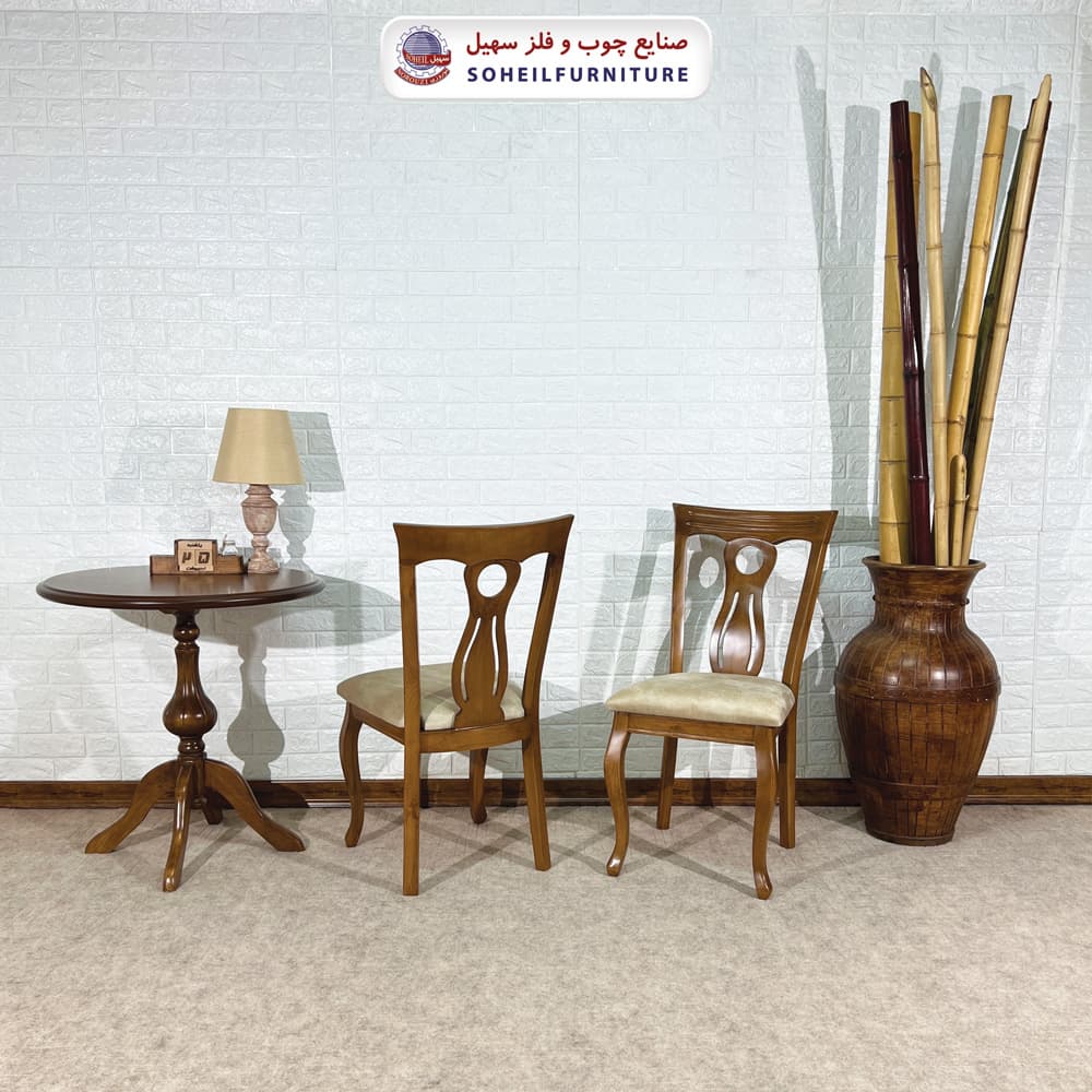 صندلی ناهارخوری چوبی مدرن مدل آناهل بی دسته سهیل