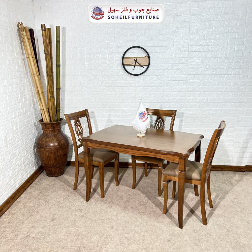ست ناهارخوری چوبی 4نفره و 6نفره مدل ویکتوریا سهیل — تصویر ۳