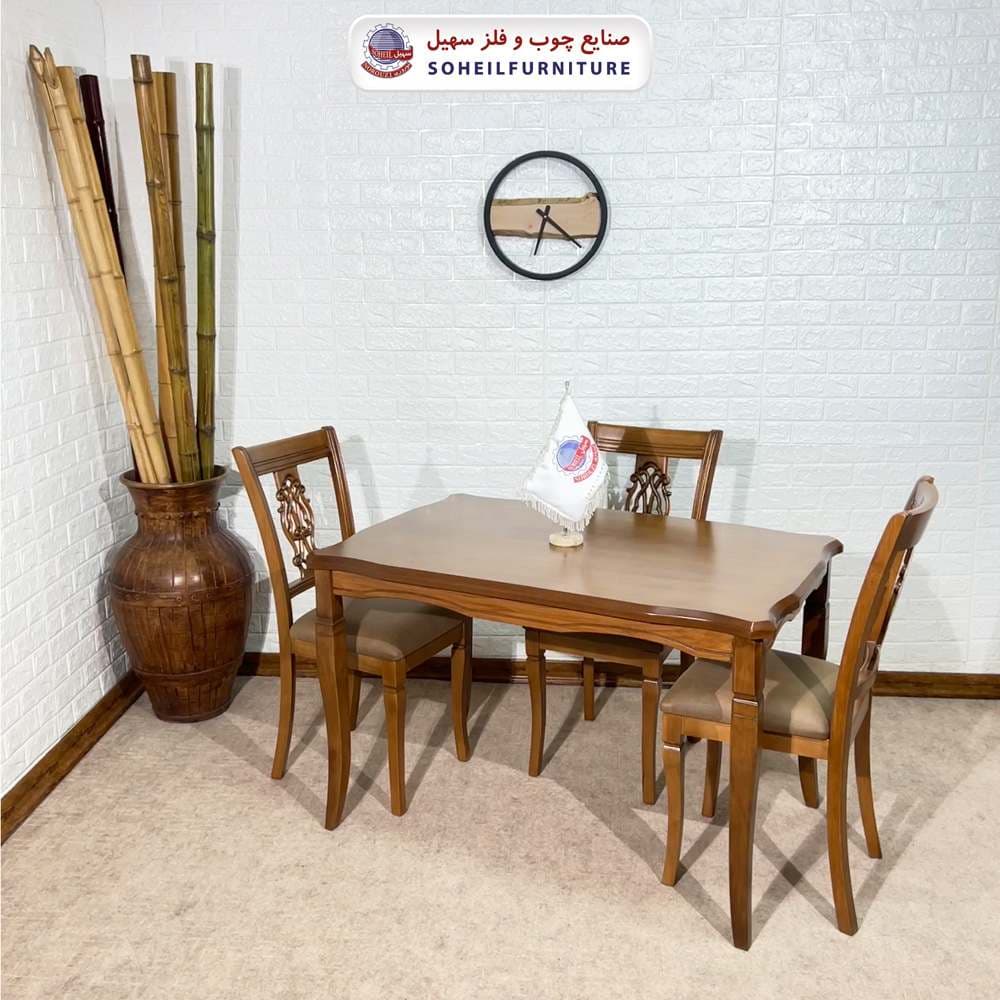ست ناهارخوری چوبی 4نفره و 6نفره مدل ویکتوریا سهیل — تصویر ۴