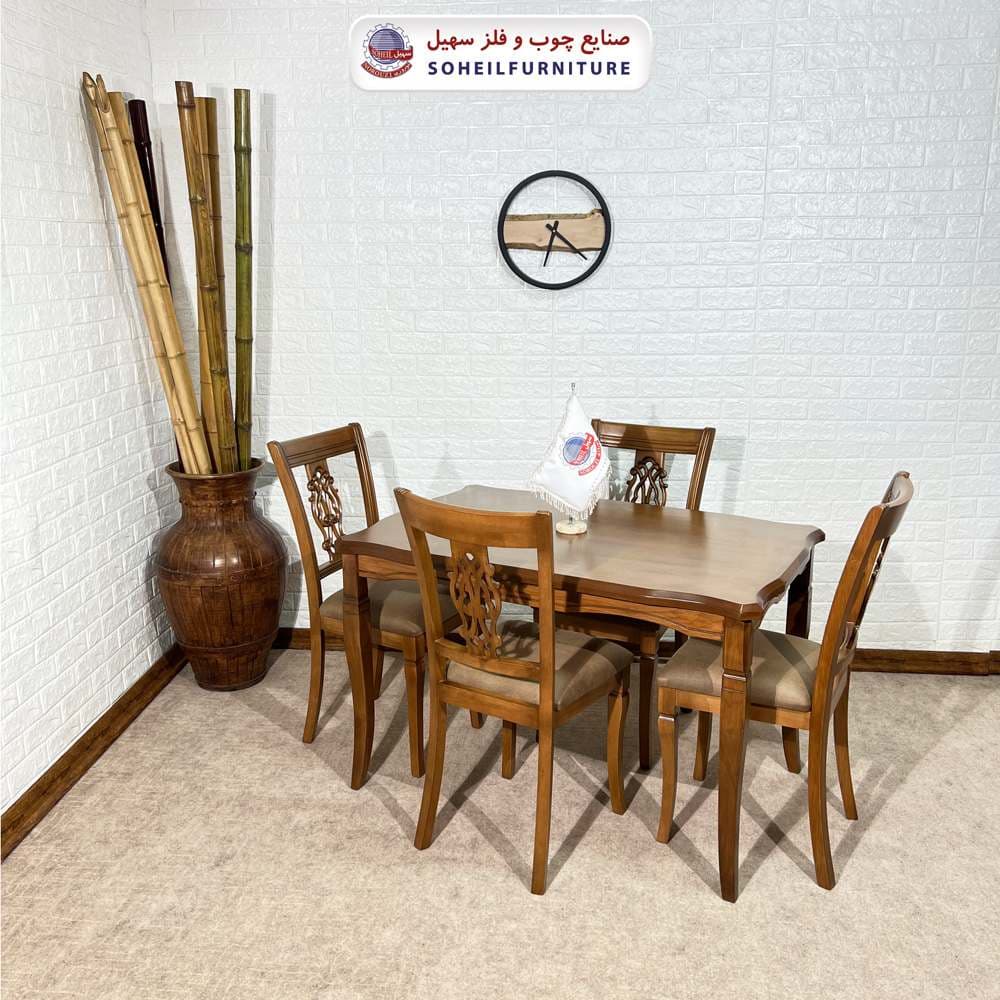 ست ناهارخوری چوبی 4نفره و 6نفره مدل ویکتوریا سهیل — تصویر ۲