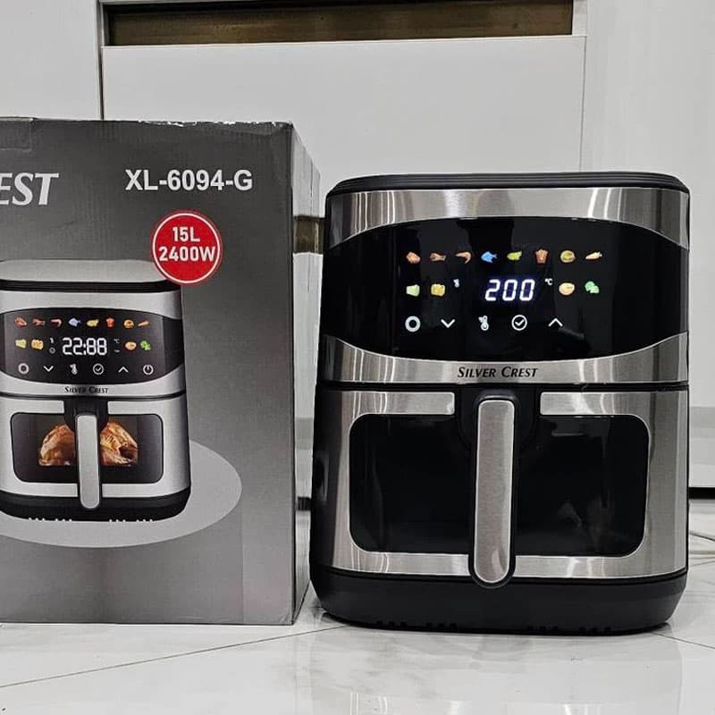 سرخ کن بدون روغن سیلور کرست مدل XL-6094-G ظرفیت 15 لیتر دو المنت + (گارانتی طلایی) — تصویر ۲