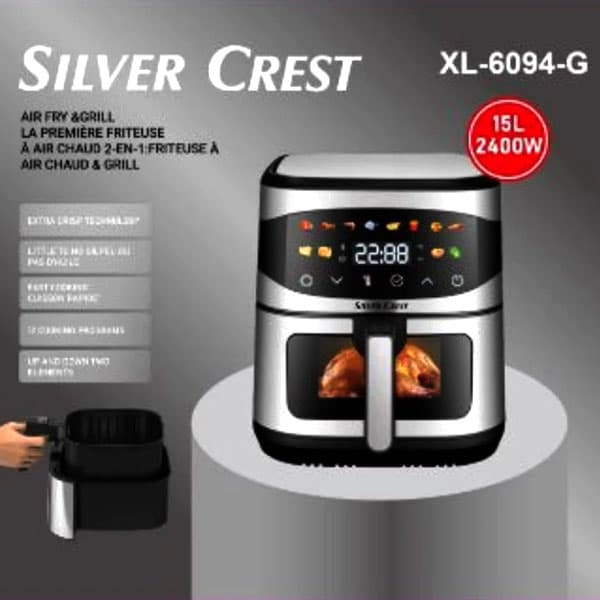 سرخ کن بدون روغن سیلور کرست مدل XL-6094-G ظرفیت 15 لیتر دو المنت + (گارانتی طلایی) — تصویر ۷