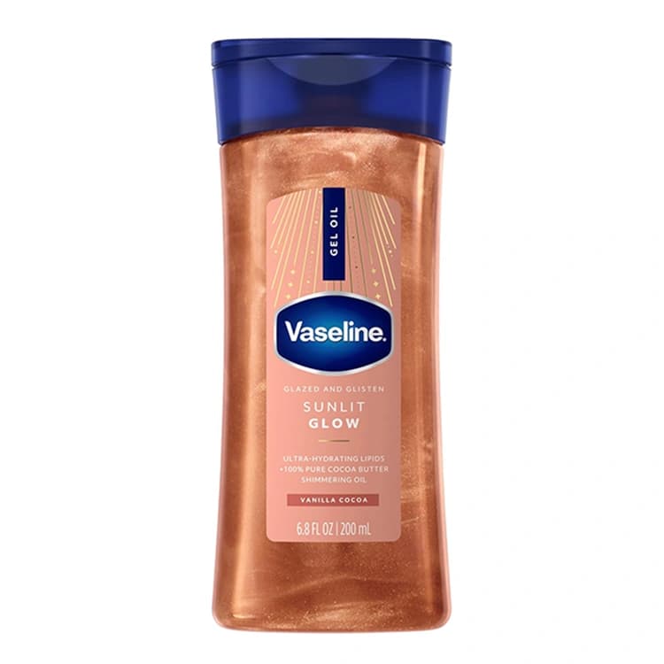 روغن بدن Vaseline مدل Sunlit Glow Vanilla Cocoa حجم 200 میلی لیتر