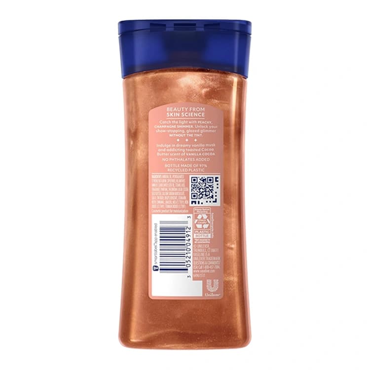 روغن بدن Vaseline مدل Sunlit Glow Vanilla Cocoa حجم 200 میلی لیتر — تصویر ۲