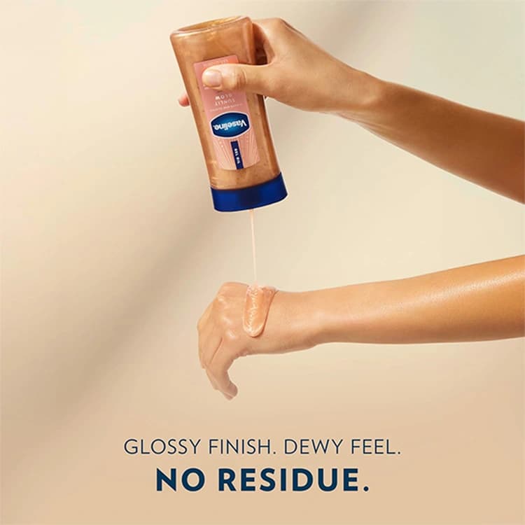 روغن بدن Vaseline مدل Sunlit Glow Vanilla Cocoa حجم 200 میلی لیتر — تصویر ۷