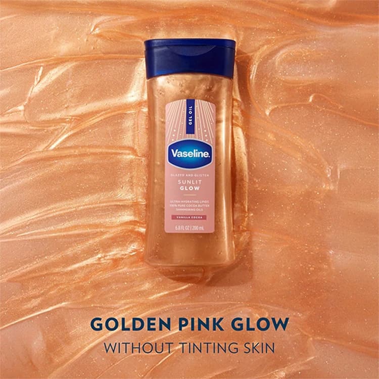 روغن بدن Vaseline مدل Sunlit Glow Vanilla Cocoa حجم 200 میلی لیتر — تصویر ۳