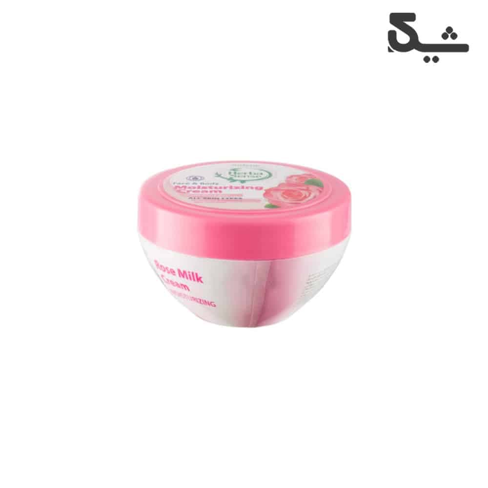کرم مرطوب‌کننده صورت و بدن آردن سری هرباسنس با رایحه رز و شیر وزن ۱۵۰ گرم
