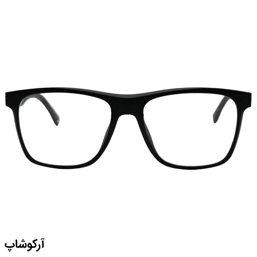 عینک طبی 5 کاوره با فریم مربعی شکل، رنگ مشکی مات، از جنس کائوچو و لولا فنردار Derosi مدل TR2315 — تصویر ۳