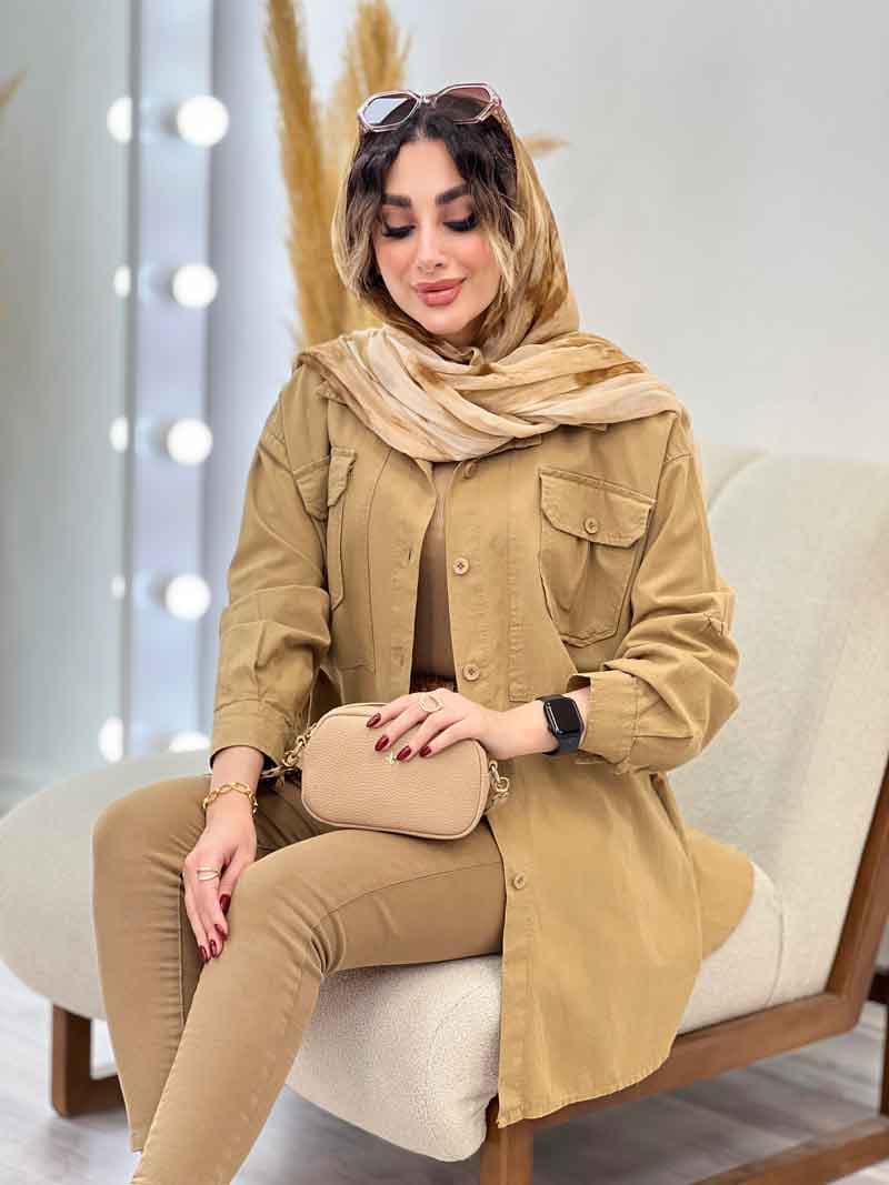 مانتو دو جیب پیله رکسانا کد 5307 — تصویر ۶