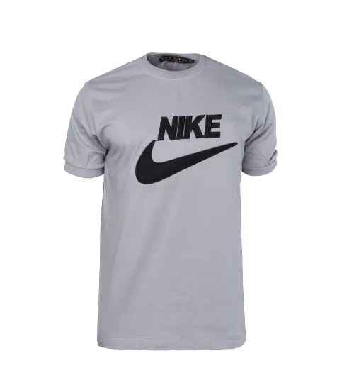 تیشرت Nike یقه گرد مردانه طوسی پنبه ساده مدل 44727
