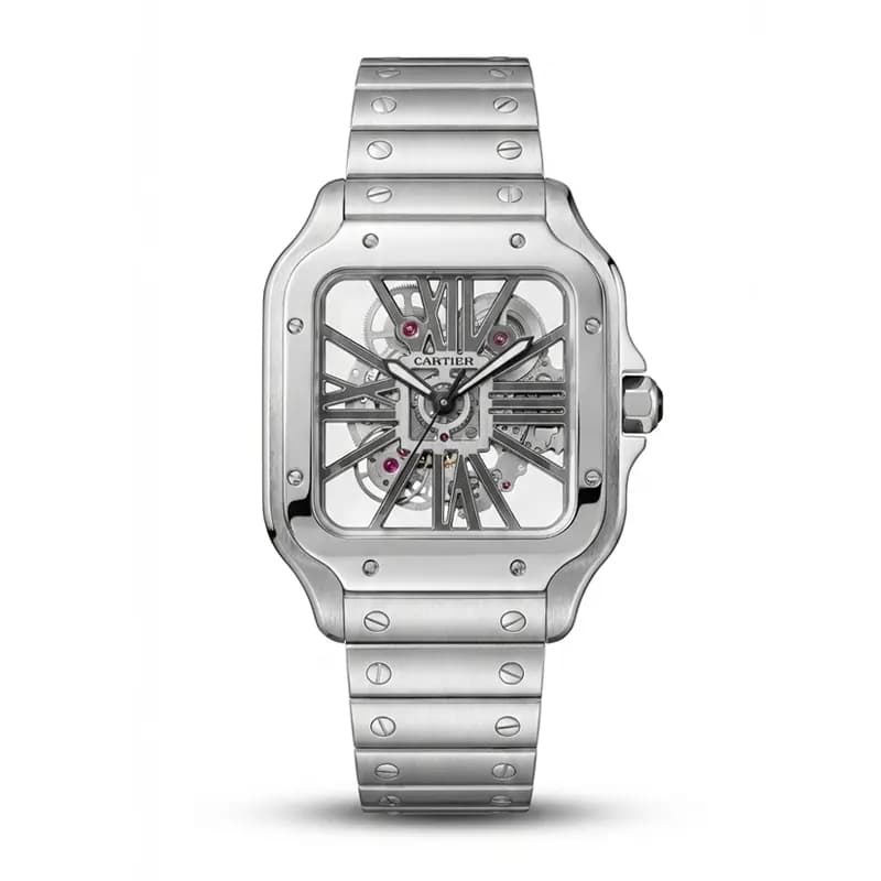 ساعت مچی مردانه کارتیر Cartier نقره ای طلایی بند استیل مدل R13002 — تصویر ۹